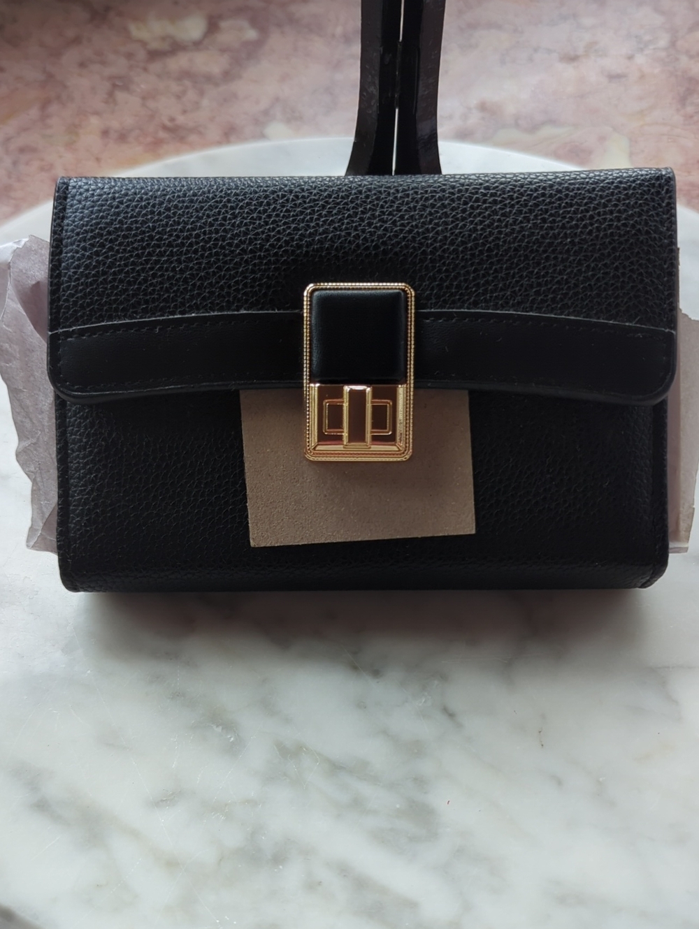Classic Black Wallet with Gold Hardware, NWOT